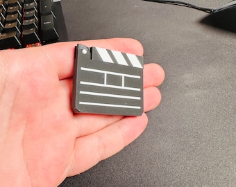 Ręcznie robiony uchwyt na karty SD, miniaturowy clapperboard, organizer na karty z napisem reżysera filmowego, nowy folder | HoooHawk