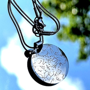 Collana con mappa stellare personalizzata, regalo di compleanno - Gioielli fatti a mano - Regalo per la fidanzata - Ciondolo astrologico - Acciaio inossidabile argentato