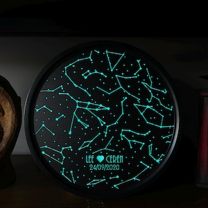 Toile carte des étoiles personnalisée pour cadeau d'occasion spéciale en couple
