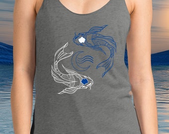Avatar The Last Airbender Tui y La Racerback Tank Shirt / ATLA Ocean and Moon Spirit Design Tee
