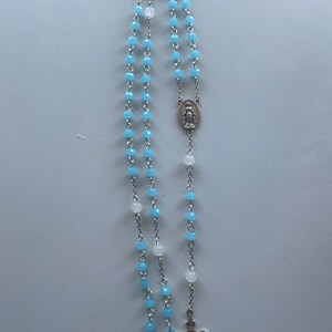 Light Blue Miraculous Medal Rosary