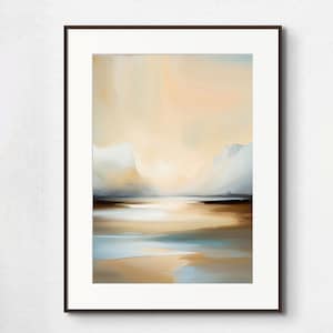 Calm Zen Mountain & Lake Wall Art - Tranquil Tones for Peaceful Home Decor, Serene Landscape Print, Artistic Gift for Relaxation
