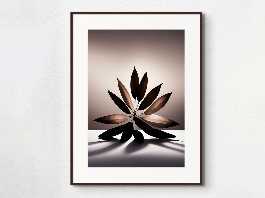 Modern Abstract Wall Art Leaf Wall Art Etsy