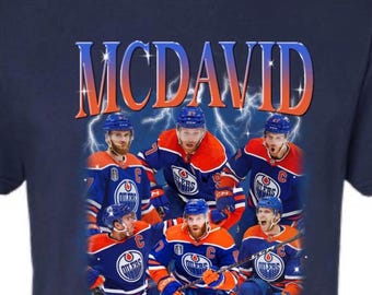 Connor McDavid 90’s Style Bootleg T-Shirt, Hocky fan merch.  Gift for dad.  Sports fan.  Edmonton Oilers