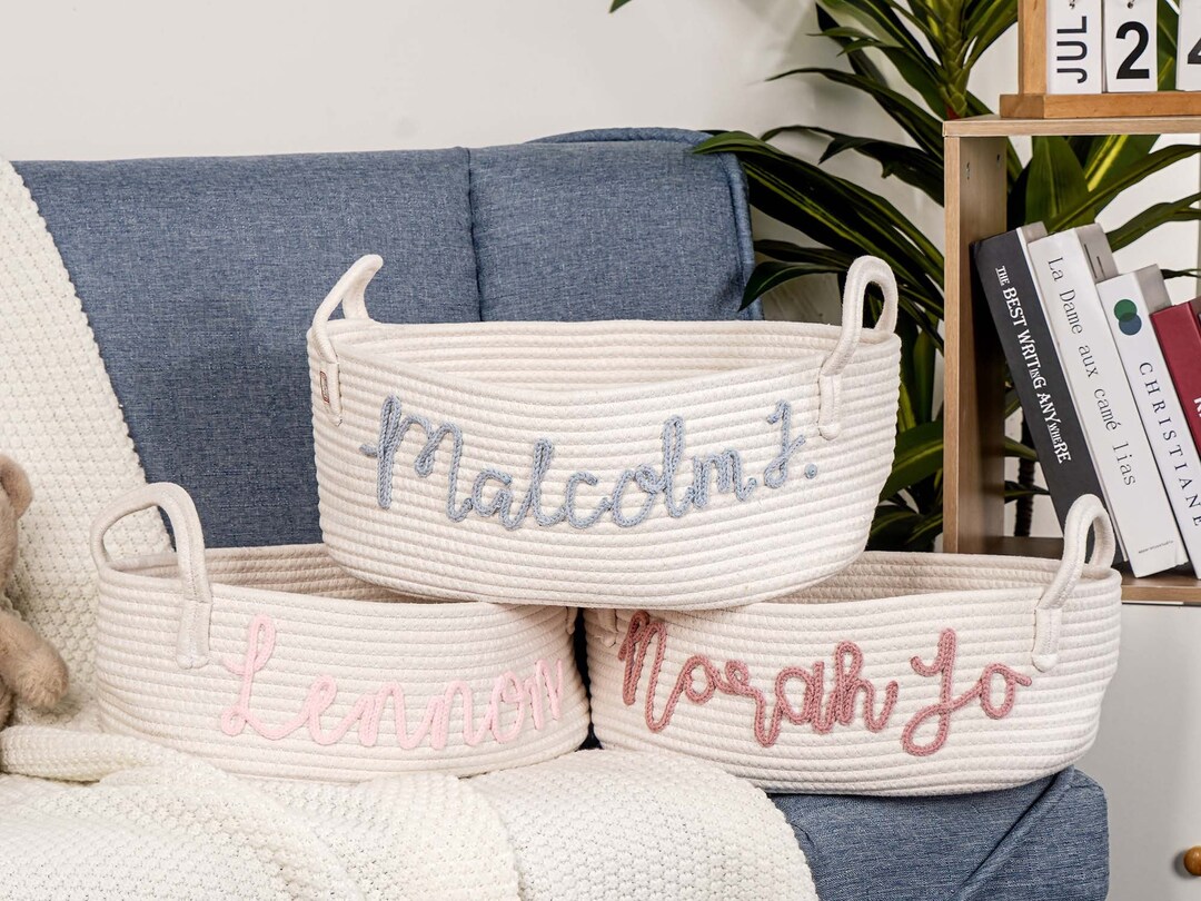 Baby Shower Gifts Basket Personalizedbaby Gifts Basket Etsy