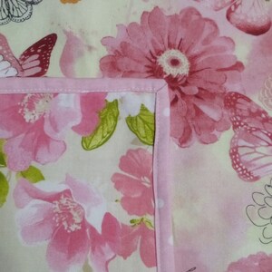 Handmade Quilt: Flowers/Butterflies & Flowers/Polka Dots, reversible