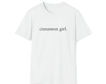 cinnamon girl White Tee, Y2K Slogan Shirt, 2000’s Graphic T-Shirt, Slogan Aesthetic Minimalist Clothing, Gift For Her, Trendy Aesthetic Top
