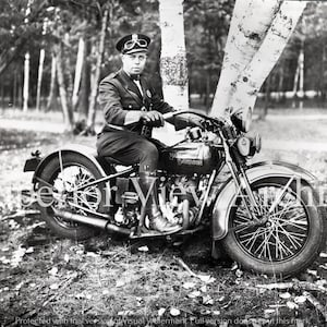 Old Harley Davidson Police Motorcycle 1930 Goggles Leather Boots Marquette MI