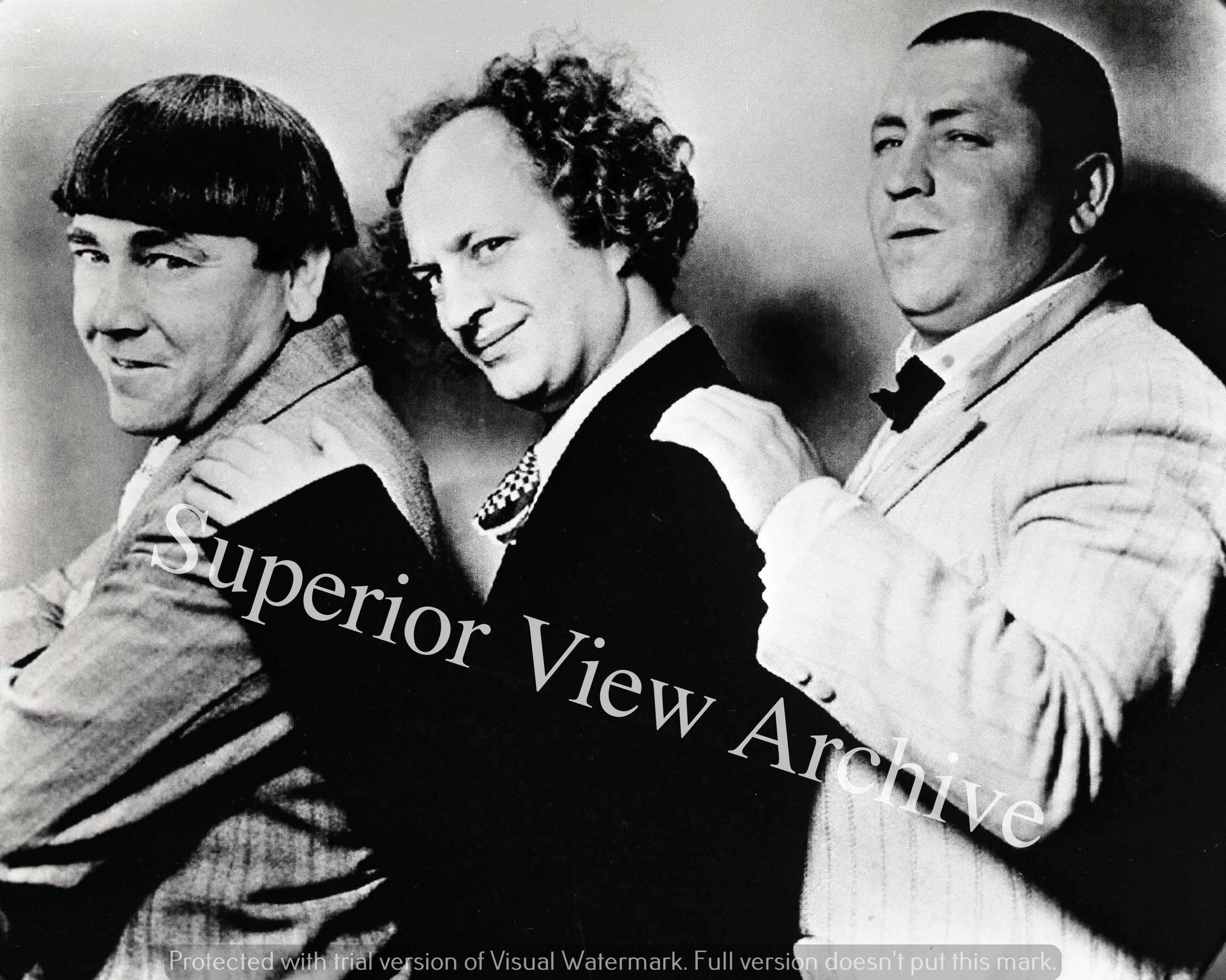 Classic Pose of the Three Stooges Larry Moe Curly in A Row Hands