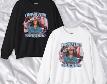 Sudadera con cuello redondo y estampado de camiones de Tokio Toni