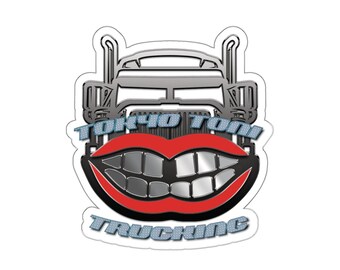 Pegatina con el logotipo de Tokyo Toni Trucking, divertida pegatina con meme
