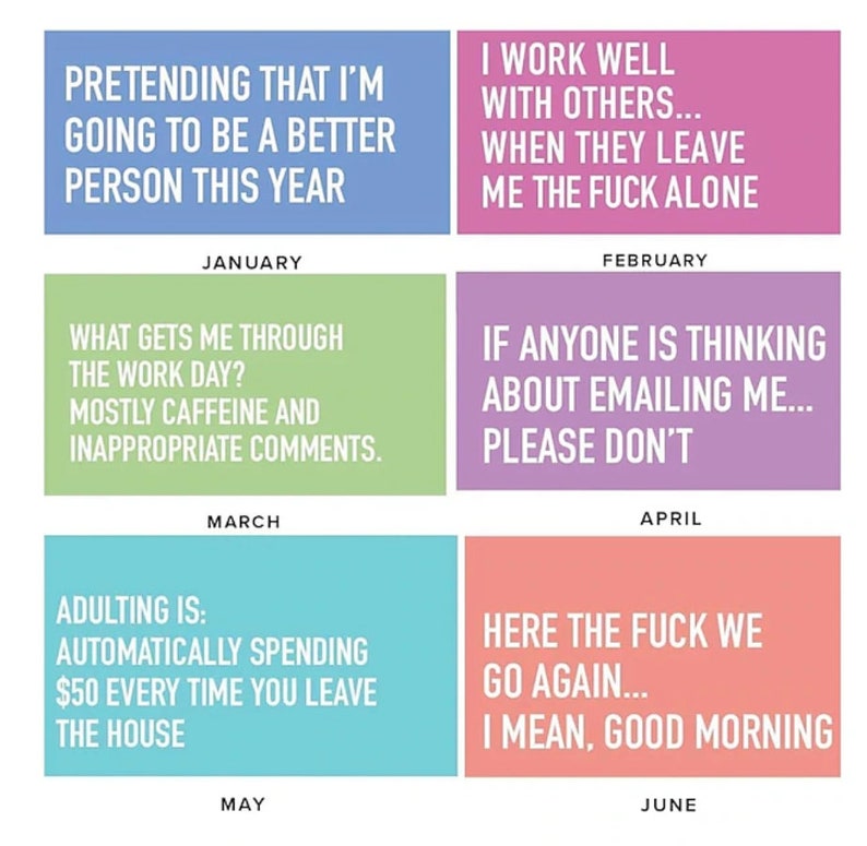 Adulting is Hard 2024 Calendar 2024 Monthly Inspirational - Etsy