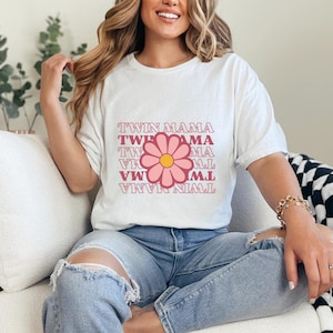 Twin Mama Shirt, Proud Mom of Twins Tee, Funny Twin Mama Gift, Cute Twin Mom Shirt, Mother&#39;s Day Gift for Twin Moms, Twin Mama Life Tee