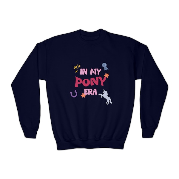 Pony Era Youth Crewneck Sweatshirt - Perfect for your Pony Kid/Equestrian and Pony Gift