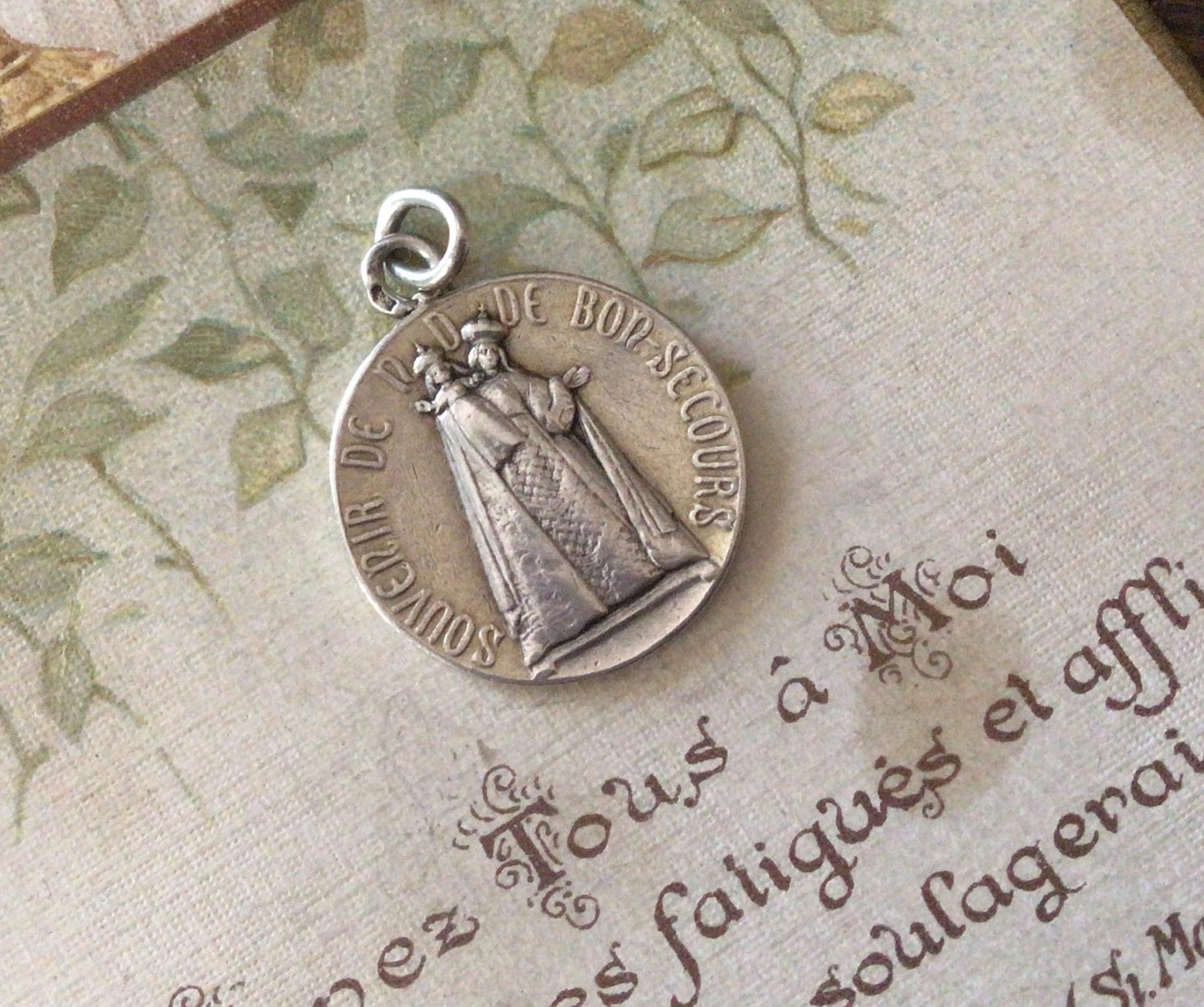 French Antique Silver Medal, Notre Dame Bon Secours - Etsy