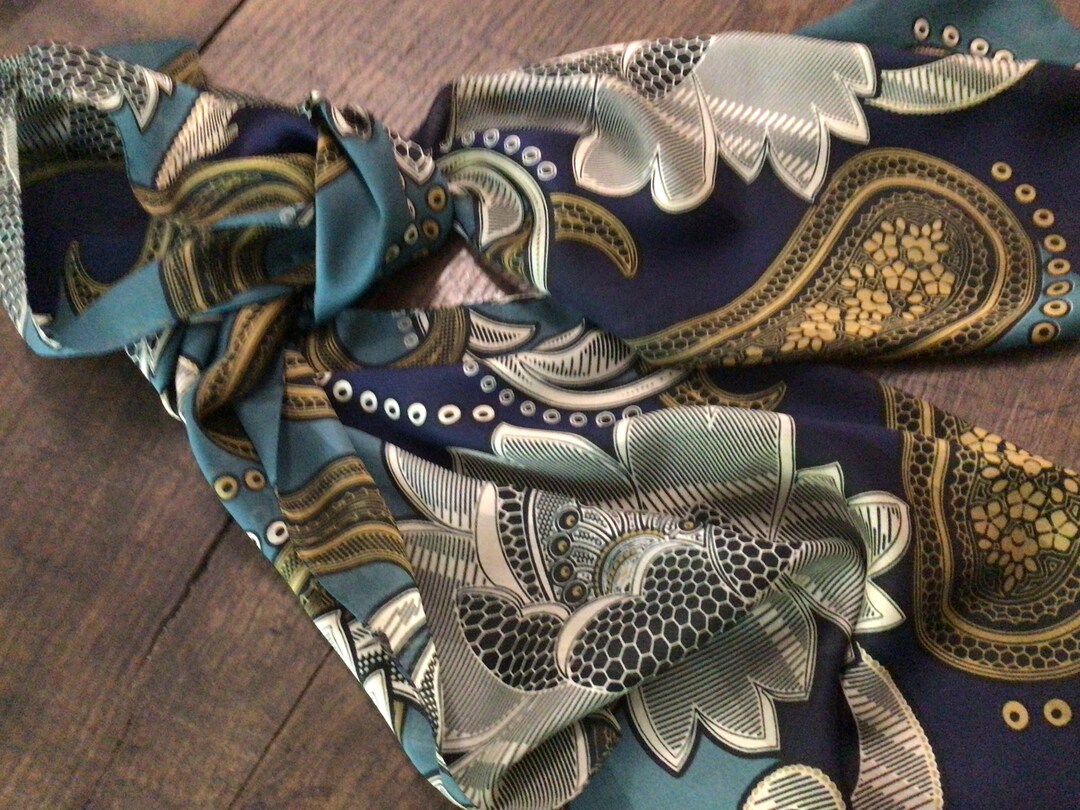 Vintage Sheer Floral and Paisley Ribbon Scarf, Polyester - Etsy
