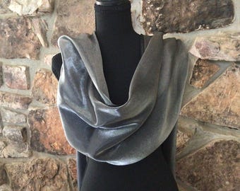 Vintage Specialty House Scarf Wrap, Silver Metallic Evening Wrap, Disco Era