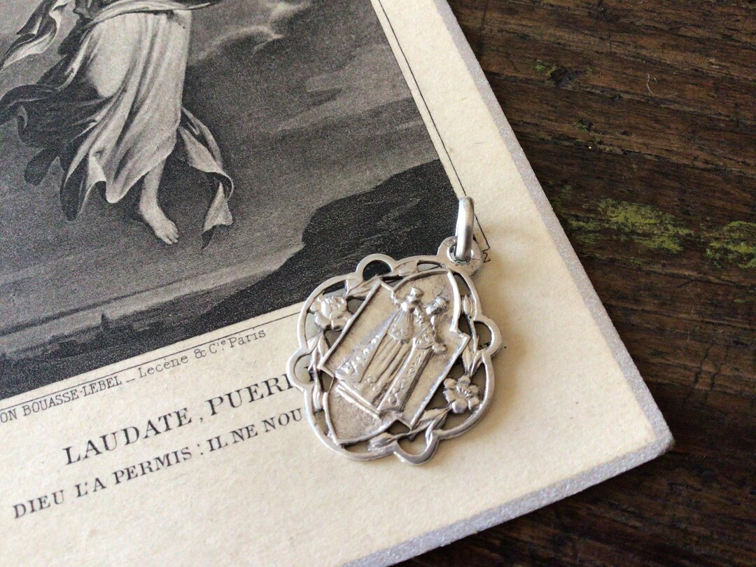 Antique Notre Dame Medal, Silver Our Lady of Good Help Pendant - Etsy