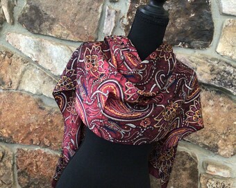 Vintage Tie Rack Silk Scarf, London, Paisley Design