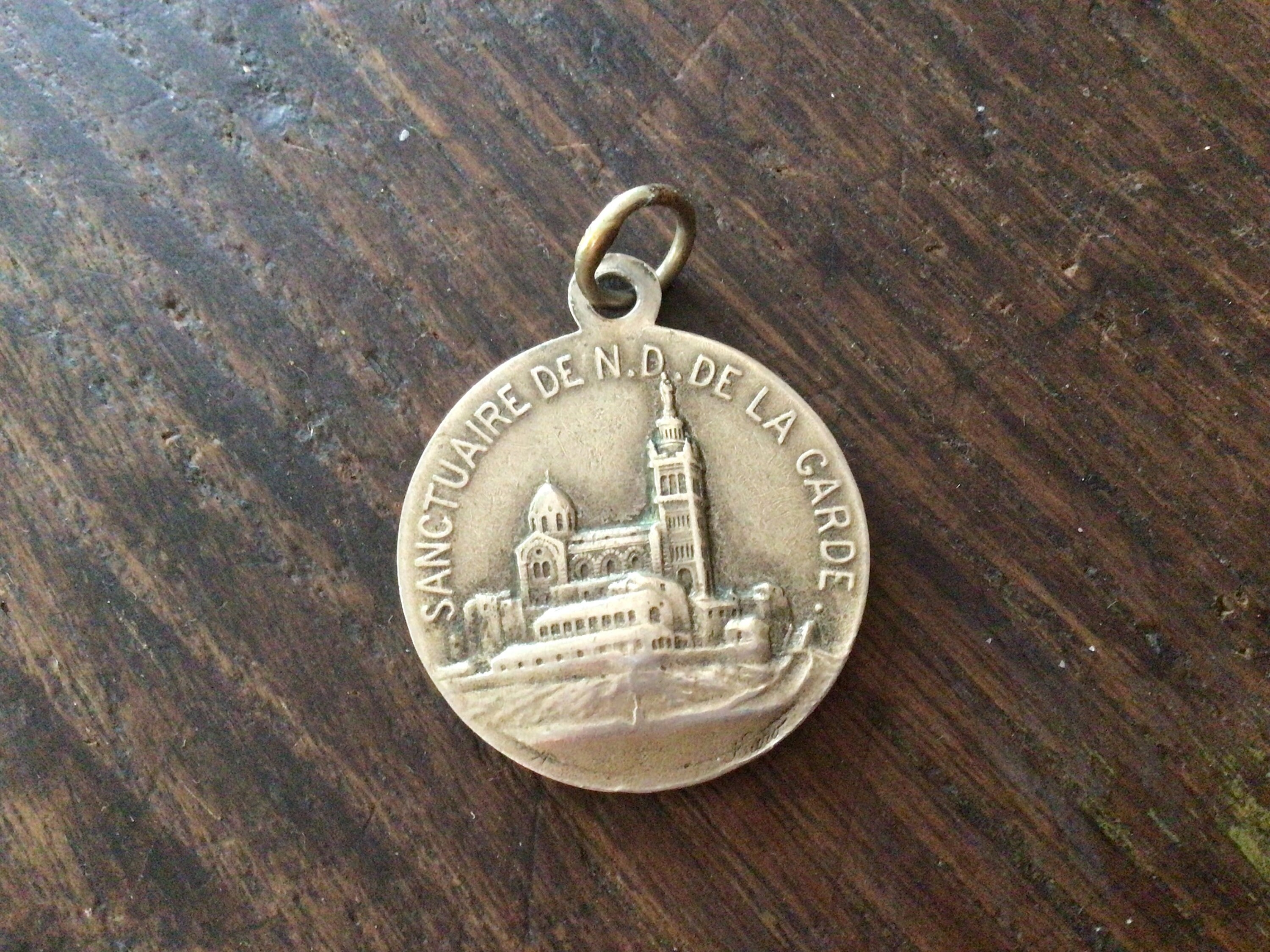 Antique French Mother and Child Medal, Notre Dame De La Garde, Silvered ...