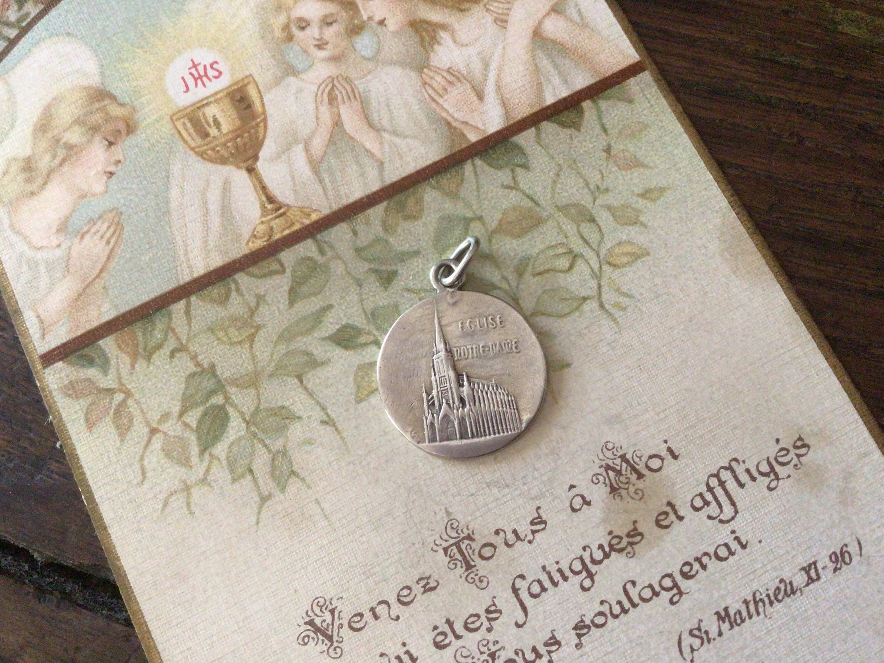 French Antique Silver Medal, Notre Dame Bon Secours - Etsy