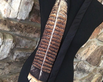 Vintage Silk Tie, Turkey Feather Tie, National Wild Turkey Federation Keepsake