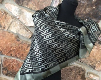 Vintage Fendi “Inspired” Scarf, Ribboned Korean scarf, Korean Femmdi Monogram Scarf