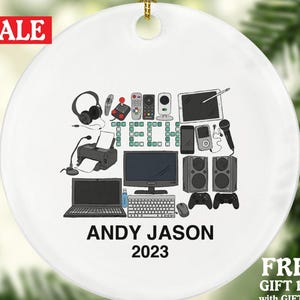 Computer Tech Administrator Christmas Ornament Personalized, Technology Lover Engineer Technician Specialist Employer Boss Employee Custom