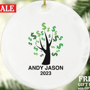 Sapin de Noël économique, décoration de Noël personnalisée - Investissement, devise, investisseur, bourse, économiste, banque, finance, financier, cadeau