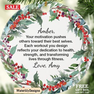 Personalized Personal Trainer Quote Ornament - Custom Gift for Fitness Instructors, Coaches, Motivators, Unique Holiday Keepsake