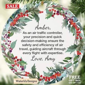 Personalized Air Traffic Controller Quote Ornament, Custom Gift for Aviation Controller, Unique Keepsake for Retirement, Appreciation