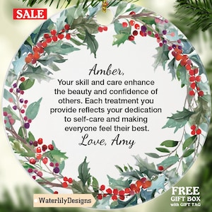 Personalized Esthetician Quote Ornament - Custom Gift for Beauty Professionals, Skin Care Experts, Unique Keepsake for Estheticians