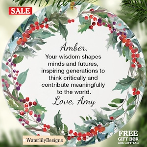 Personalized Professor Quote Ornament - Custom Gift for Educators, Unique Keepsake for Teachers, Graduation, or Appreciation