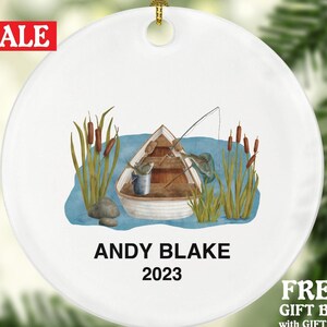 Fisher Christmas Ornament Personalized - Fishing Name Keepsake Holiday Gift Custom