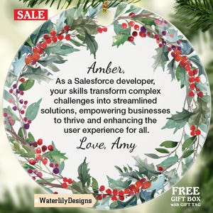 Personalized Salesforce Developer Quote Ornament - Custom Gift for Salesforce Engineers, Unique Holiday Keepsake for Coders
