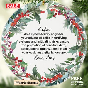 Personalized Cybersecurity Engineer Quote Ornament - Custom Gift for Security Professionals, Unique Keepsake for Cyber Defenders