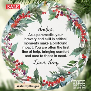 Personalized Paramedic Quote Ornament - Custom Gift for Emergency Responders, Unique Keepsake for EMTs and First Responders