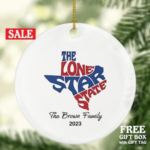 Personalized State Map Ornament with Nickname, USA Couple Gift for Engaged, Married, Long Distance, Travel Wedding Keepsake, First Christmas