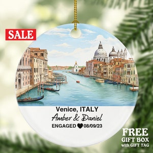 Venice Italy Christmas Ornament Engaged Married Family Together Couple Travel Honeymoon Italian Wedding Engagement Marriage Mr Mrs