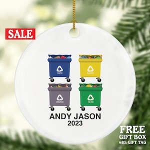 Personalized Recycling Trash Bin Keepsake, Recycle Workers, Environmentalists, Waste Management Staff, Eco Advocates, and Green Enthusiasts