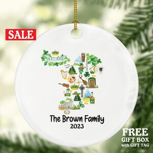 Ireland Family Engagement Married Together for Couples Christmas Ornament, Travel Engaged Wedding Marriage Husband Wife Present