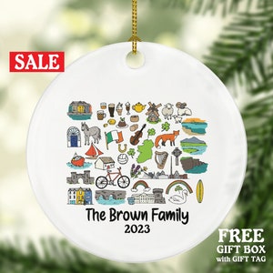 Ireland Family Engagement Married Together for Couples Christmas Ornament, Travel Engaged Wedding Marriage Husband Wife Gift Present