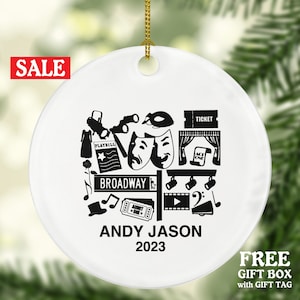 Theatre Christmas Ornament Personalized - Actor Actress Broadway Show Playing Role Custom Name Year Gift