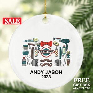 Barber Christmas Ornament Personalized - Hairstylist Hair Care Hairdresser Hair Dresser Salon Stylist Barber Shop Gift