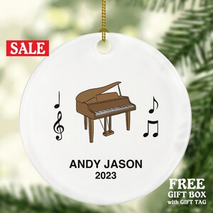 Piano Music Instruments Christmas Ornament Personalized - Custom Musician Gift