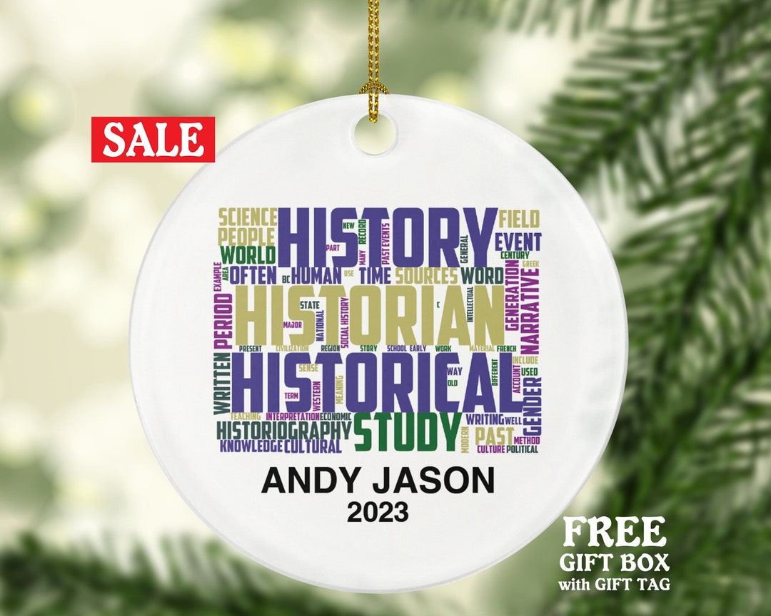 Historian Christmas Ornament Personalized Custom Word Art Gift for