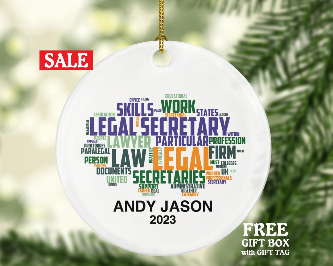 Personalized Legal Secretary Word Art Keepsake, Decor for Legal ...