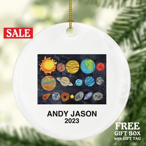 Space Planets Christmas Ornament Personalized - Outer Space Lover STEM Gift Custom Science Astronaut Decor