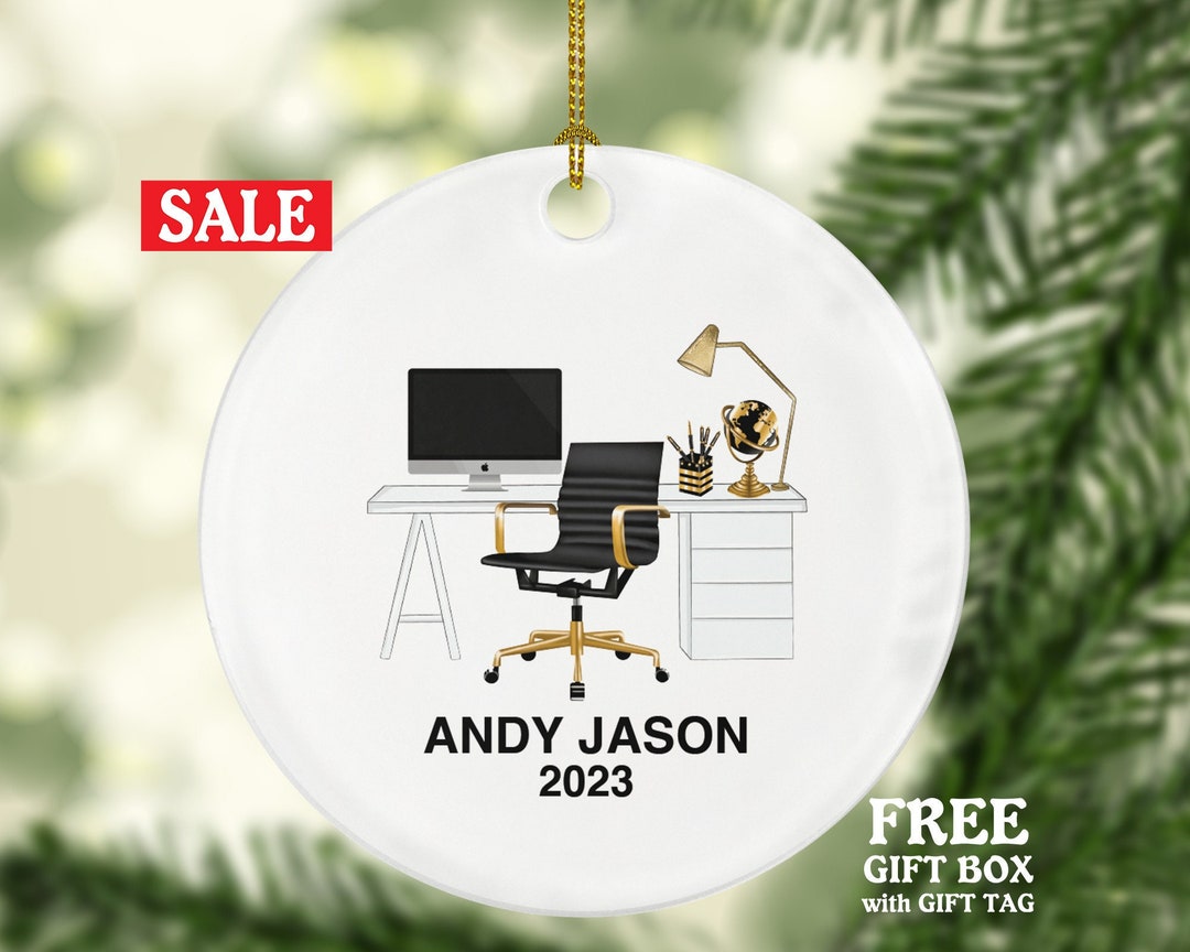 Working Desk Christmas Ornament Personalized Home Office Etsy