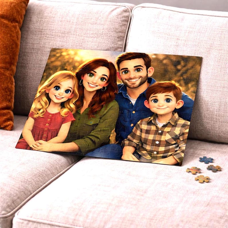 Personalized Cartoon Photo Puzzle – Custom Jigsaw 120 Pieces Puzzle from Your Picture – Gift for Couples, Families & Friends image 8